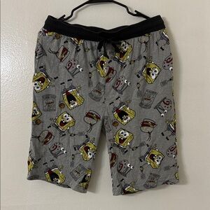 SpongeBob SquarePants Black and Gray Lounge Shorts (Worn Once) - XL